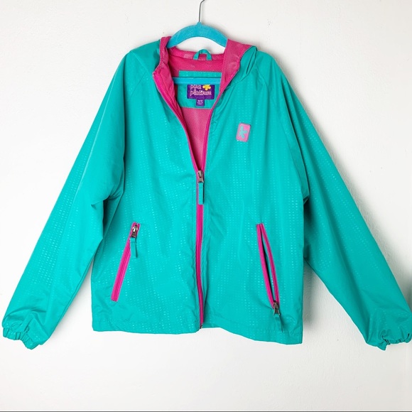 Pink Platinum Other - Girls Rain Jacket Wind Breaker Hood Zip Front